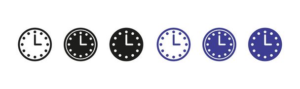 Set di icone dell'orologio. Una raccolta di icone che rappresentano orologi e concetti legati al tempo. Queste icone possono essere utilizzate per simboleggiare la gestione del tempo, orari. - Vettoriali, immagini