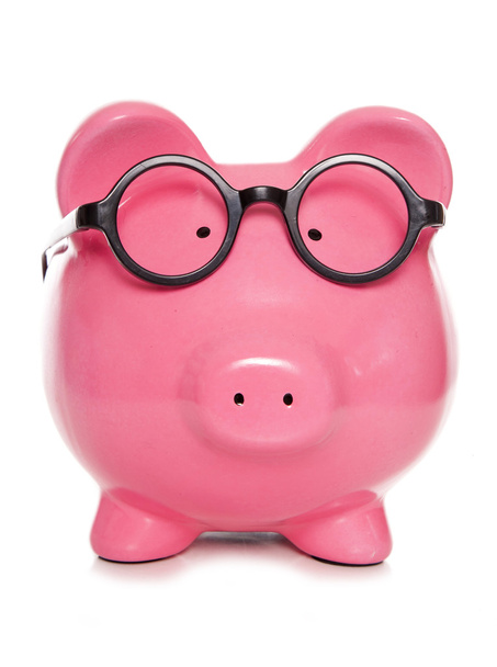 nerdy clever piggy bank - Photo, Image