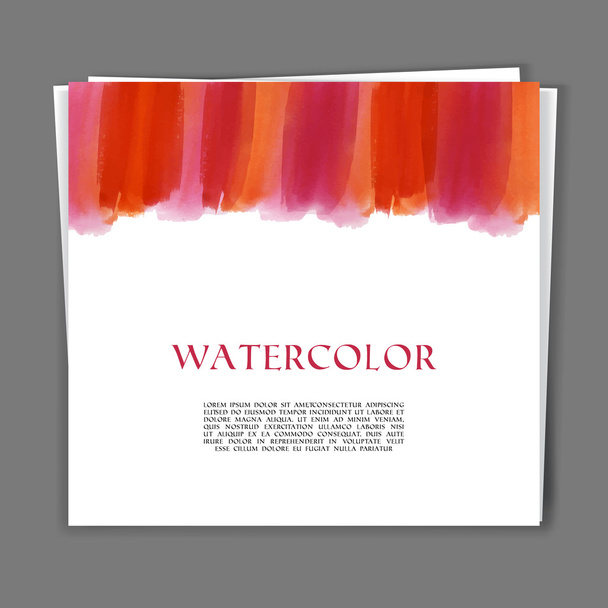 Card with Hand painted watercolor texture - Vector, Image
