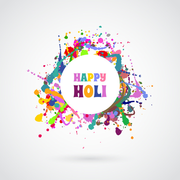 Happy Holi card template - Vector, Image