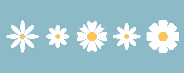 набір білих квітів проста весняна колекція іконок Векторні ілюстрації EPS10
 - Вектор, зображення