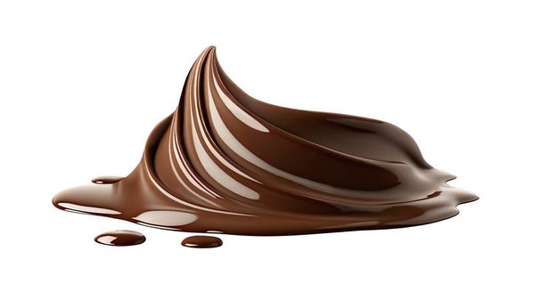 Olvasztott csokoládé örvény, elszigetelt fehér alapon - Fotó, kép