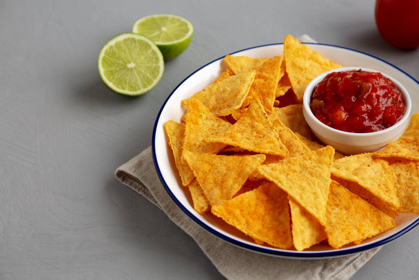 Házi készítésű Salsa Dip és Grill Chips kész enni - Fotó, kép