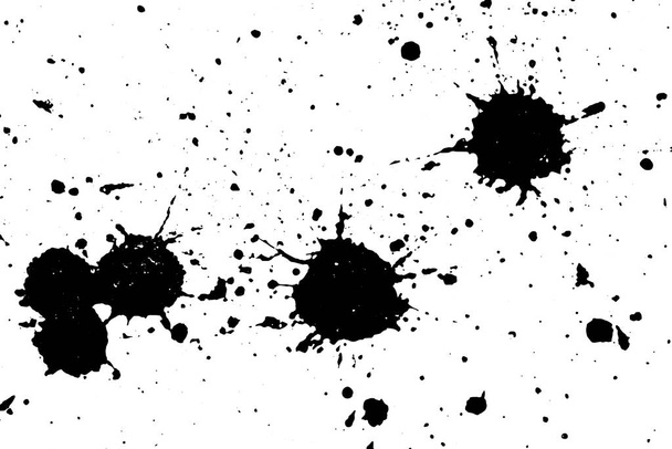 Grunge fekete vízcseppek fröccsenő texturált háttér (Vector). Használat dekorációhoz, öregedéshez vagy öregedéshez - Vektor, kép