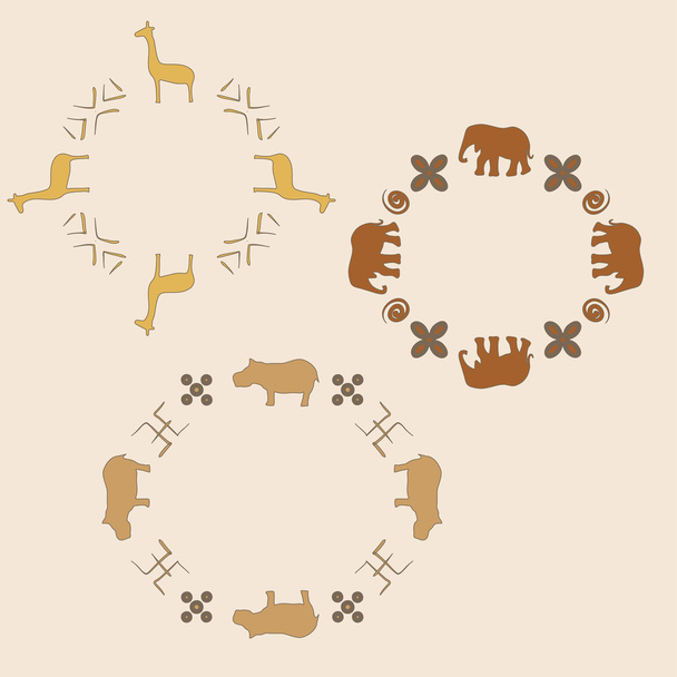 Στολίδι κύκλο με τα ζώα - Διάνυσμα, εικόνα