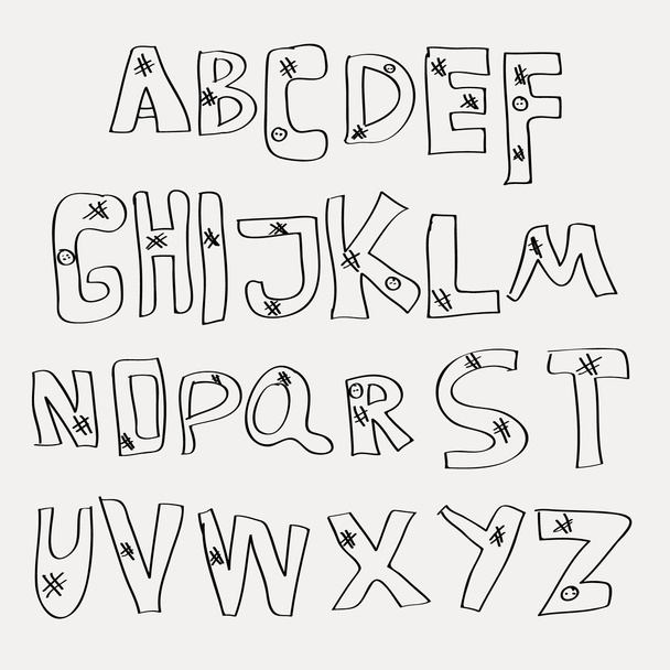 Hand drawing alphabet Vector - Вектор, зображення