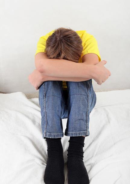Sad Teenager at Home - Фото, изображение