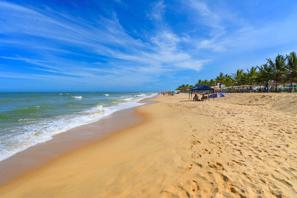 Brazilian northeast beach, Trancoso - Nativos Beach, Porto Seguro - Bahia state.Tropical Brazilian beach during summer. - Foto, imagen