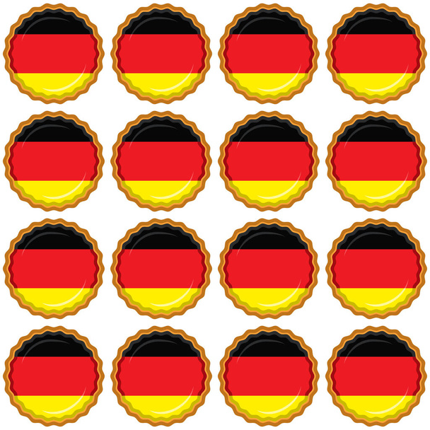 Патерн-печиво з країною-прапором Німеччина в смачному печиво, патерн-печиво складається з країни-прапора Німеччини з натурального печива, свіжого печива з прапором Німецька креативна модель солодкої їжі - Вектор, зображення