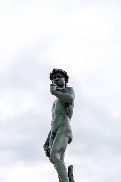 Replica of David sculpture at the Piazzale Michelangelo, a square with a panoramic view of Florence, Italy, located in the Oltrarno district. - Fotografie, Obrázek