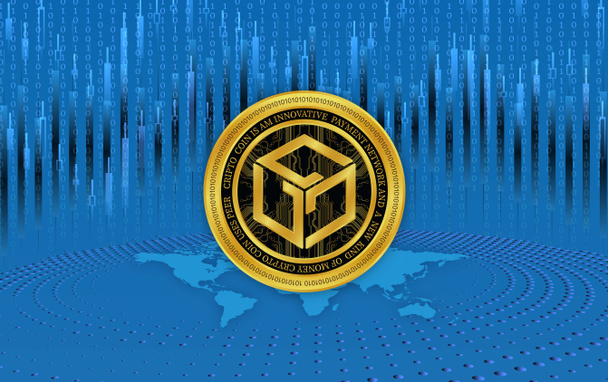 gala образ виртуальной валюты в цифровом фоне. 3d иллюстрации. - Фото, изображение