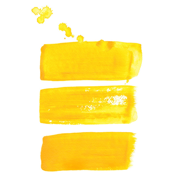 Yellow ink vector brush strokes - Vektor, Bild