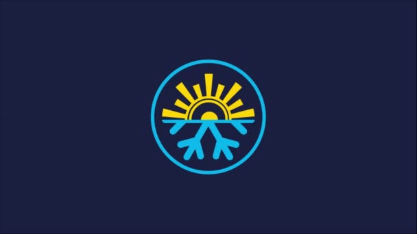 Airconditioner logo symbool symbool video animatie. Warm en koud symbool - Video
