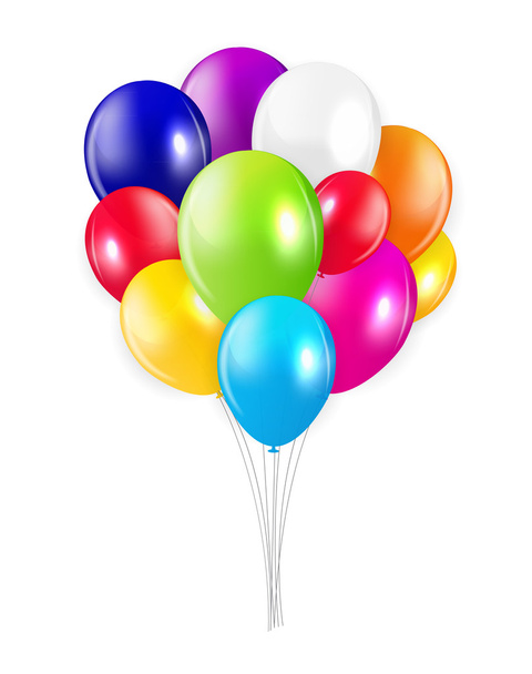 Set of Colored Balloons, Vector Illustration. - Vector, Image