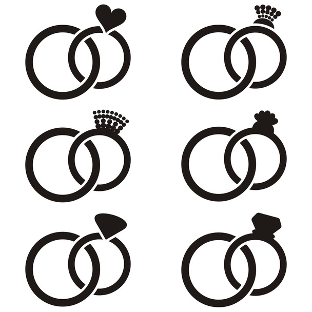 Iconos anillo de boda
  - Vector, imagen