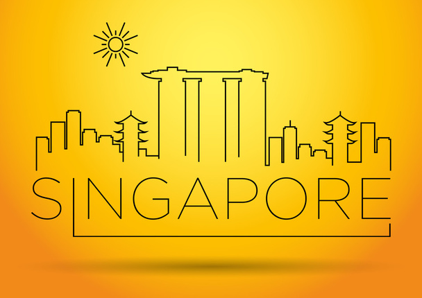 Singapore City Line Silhouette - Vector, Image