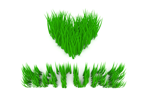 3d en forma de corazón hierba
 - Foto, imagen