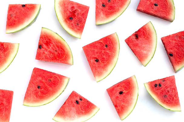 Watermelon slices on white background. - Valokuva, kuva