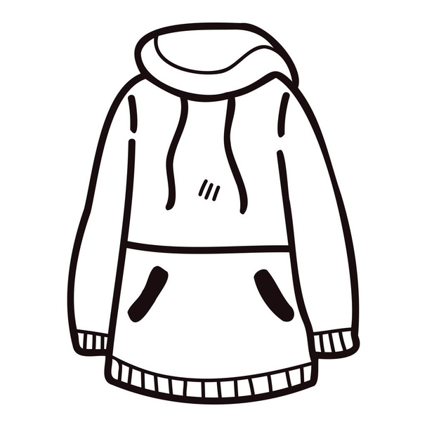 Hand getekend schattig trui voor vrouwen in doodle stijl geïsoleerd op de achtergrond - Vector, afbeelding