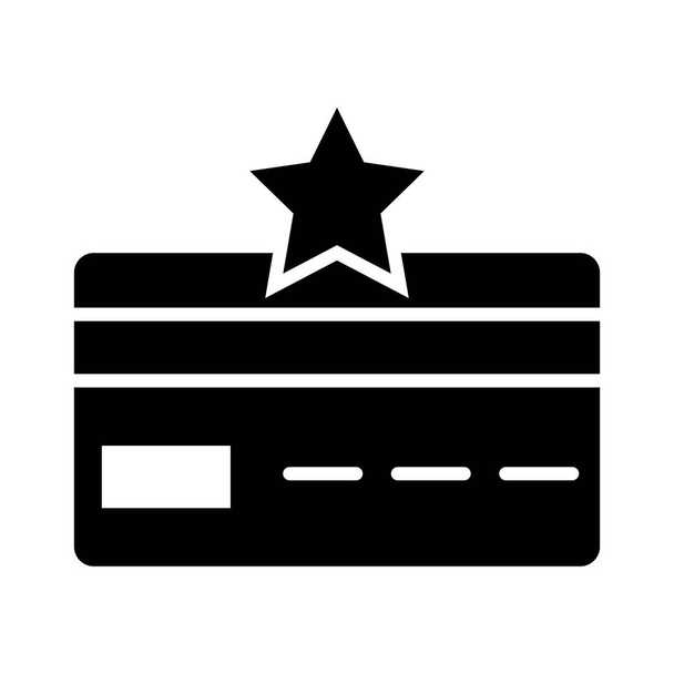 Icône vectorielle de glyphe de carte de fidélité pour un usage personnel et commercial - Vecteur, image