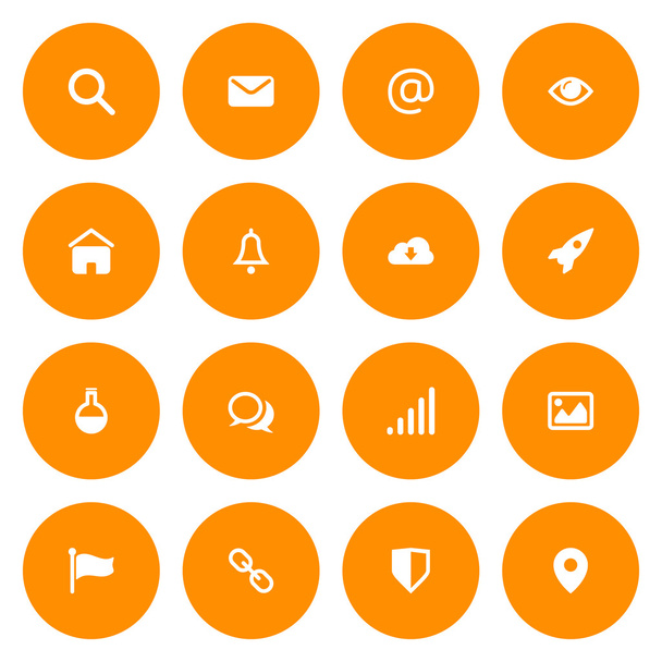 Flat icon set for web and mobile. Email and web icons - Vektor, kép
