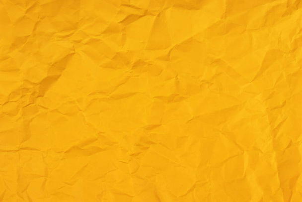 Papier jaune propre, fond abstrait ridé - Photo, image