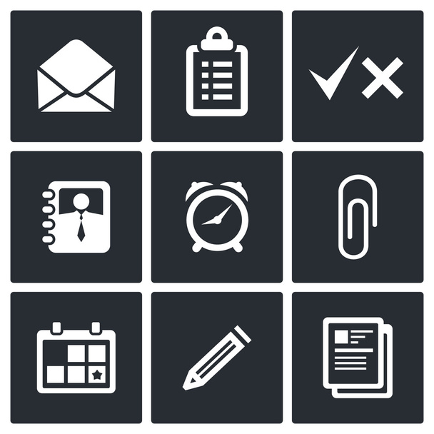 Office icons set - Vector, Image