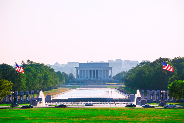 Abraham Lincoln Memorial při západu slunce ve Washingtonu - Fotografie, Obrázek