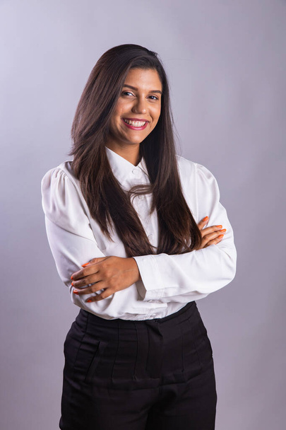 Brazilian woman, Businesswoman, entrepreneur, vertical portrait. - Fotó, kép