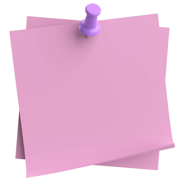 3D note paper. Sticky note. 3D illustration. - Foto, Bild