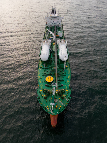 Aerial top view oil ship tanker carrier oil on the sea - Zdjęcie, obraz