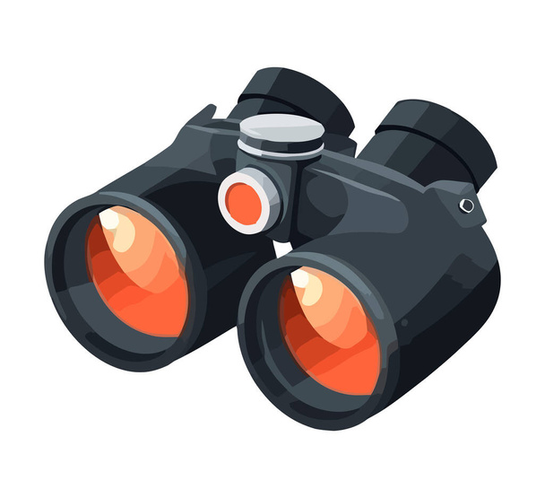 Modern binoculars optical equipment icon isolated - Vector, Image