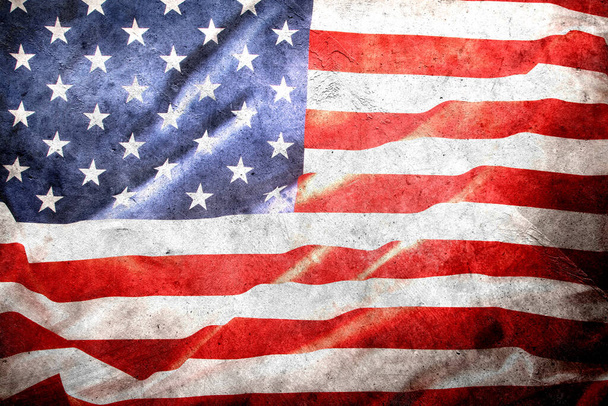 Detailní záběr na grunge americkou vlajku - Fotografie, Obrázek