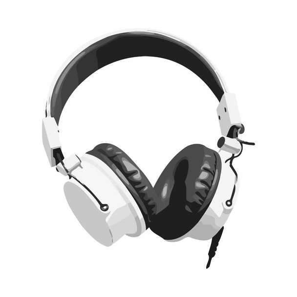 Modern stereo headset for listening to music icon isolated - ベクター画像