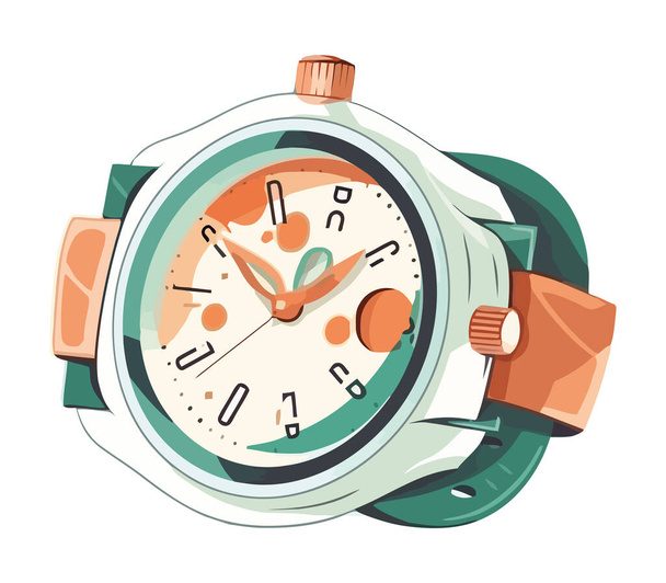 Reloj de pulsera en el icono de fondo blanco aislado - Vector, imagen