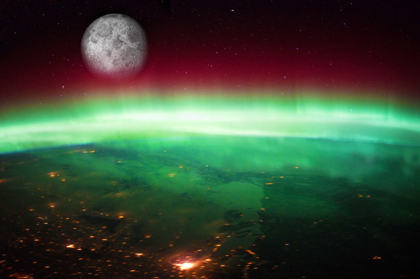 Aurora Borealis Australis z kosmosu - Zdjęcie, obraz
