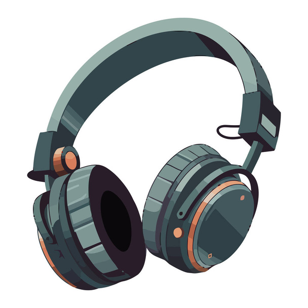 audio headphones device tech equipment icons isolated - Vector, Image