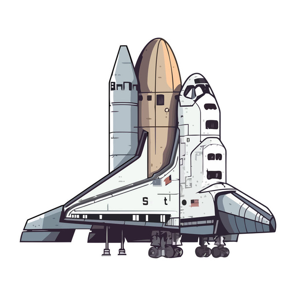 Nave espacial futurista para viajes espaciales exitosos aislados - Vector, Imagen