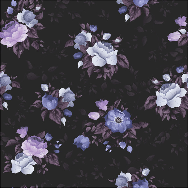 Seamless floral pattern with roses - Wektor, obraz