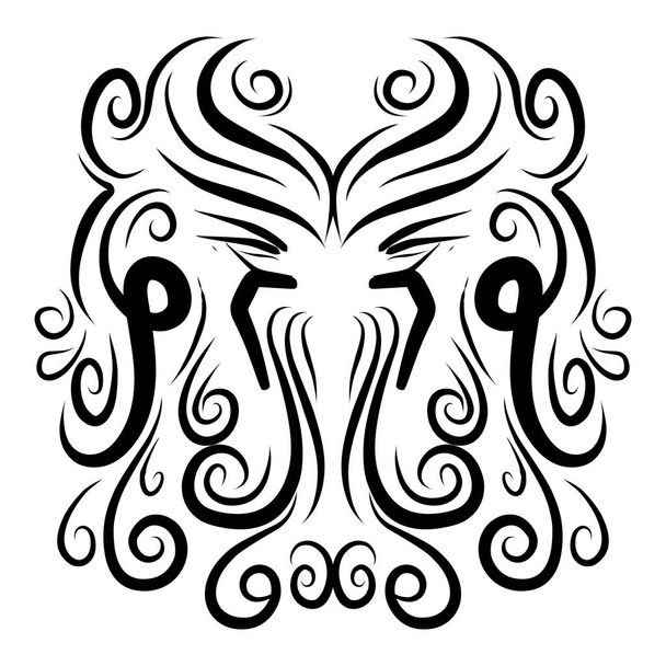 Ilustracja obrazu plemiennego tatuażu. Idealny do logo, tatuaży, naklejek, projektów t-shirtów, kapeluszy - Zdjęcie, obraz