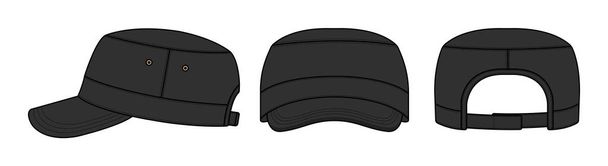Ilustracja wojskowego szablonu wektora czapki kadet (czapki roboczej) - Wektor, obraz
