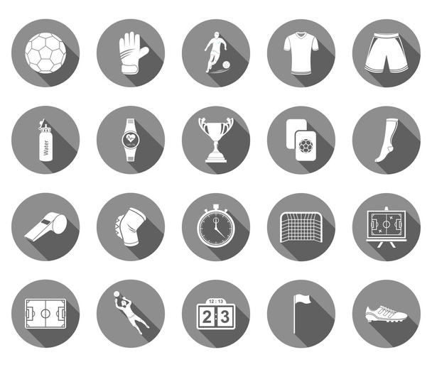 Векторный набор плоских икон футбола
 - Вектор,изображение