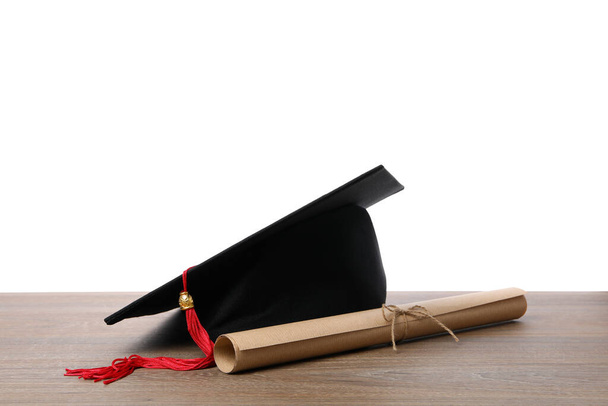 Conceito de graduação, isolado em fundo branco - Foto, Imagem