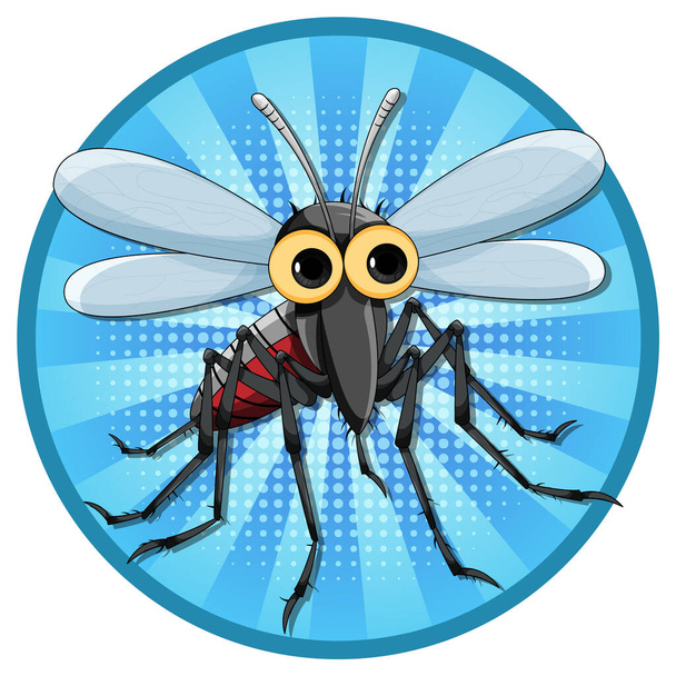 Mosquito in cartoon style illustration - Vector, Image