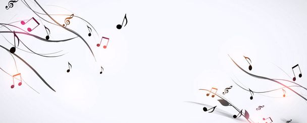 classic music motes flying and playing singing. music background for posters and flyers - Photo, Image