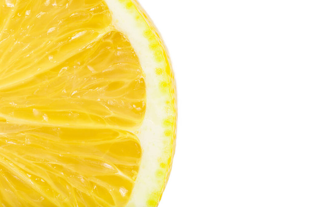 Slice of lemon fruit isolated on white background - Foto, immagini