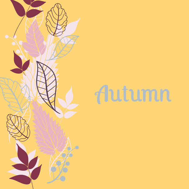 Autumn falling leaves background.Can be used for wallpaper,design of invitation,card, web page background, for cover notebook, diary, for fashion design, for design of utensils ,etc - Vector, afbeelding