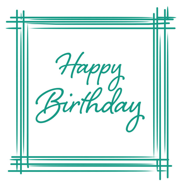 Happy Birthday text written over turquoise background. - Foto, Imagem