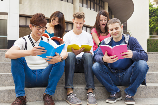 Šťastný mladý skupina studentů studovat společně - Fotografie, Obrázek