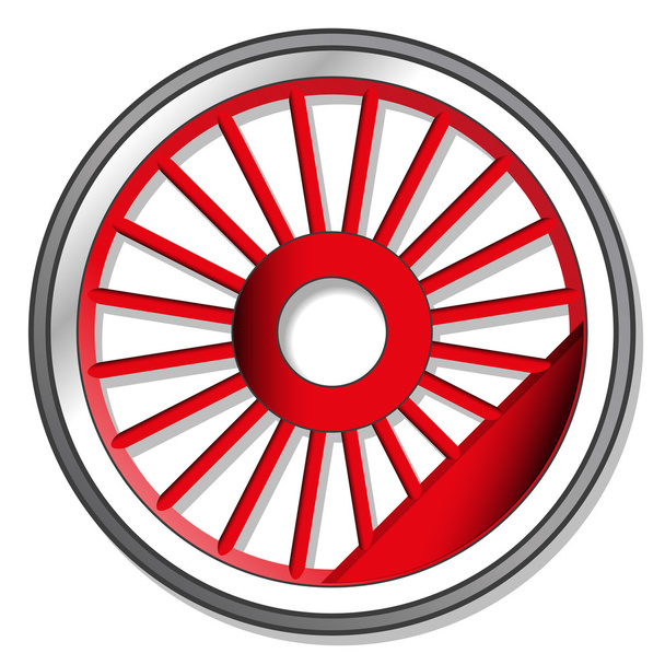 wiel van de stoomlocomotief - Vector, afbeelding